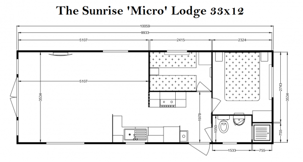Sunrise Micro Lodge 2 bed Floorplan